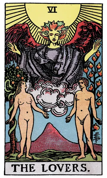 The Lovers · tarot card illustration